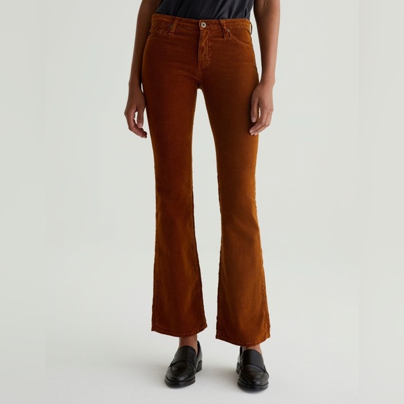 New AG-ED DENIM ANGEL Corduroy Low-Rise Boot in 1 Year Sulfur Maple Aura Size 26 - Picture 1 of 14